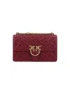 Pinko Quilted Chain Strap Shoulder Bag In Red
