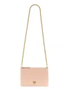 Pinko Logo Plaque Chain-linked Clutch Bag In Pink