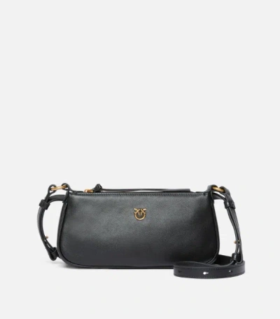 Pinko Love Half Moon Horizontal Mini In Black