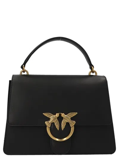 Pinko Love Handbag In Nero-antique Gold