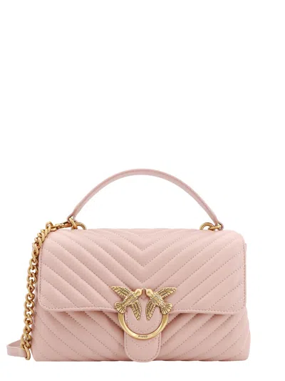 Pinko Love Lady Matelassé Leather Handbag With Love Birds Buckle In Pink