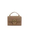 Pinko Big Lady Love Bag Puff Chevron In Gold