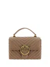 Pinko Big Lady Love Bag Puff Chevron In Gold