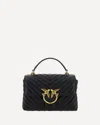 Pinko Foldover Quilted Shoulder Bag With Chain Strap In Black