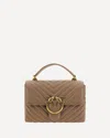 Pinko Big Lady Love Bag Puff Chevron In Gold