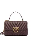 Pinko Love Lady Puff Chevron-quilted Satchel In Brown