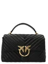 Pinko Large Lady Love Bag Puff Chevron Handbag In Black