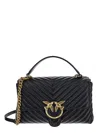 Pinko Love Lady Puff Classic Handbag In Nero/antique