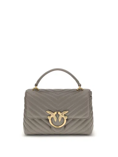 Pinko Love Lady Puff Mini Cl Sheep Nappa Chev In Gray