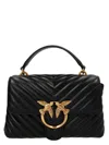Pinko Foldover Quilted Shoulder Bag With Chain Strap In Black