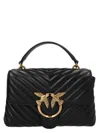 Pinko Foldover Quilted Shoulder Bag With Chain Strap In Black
