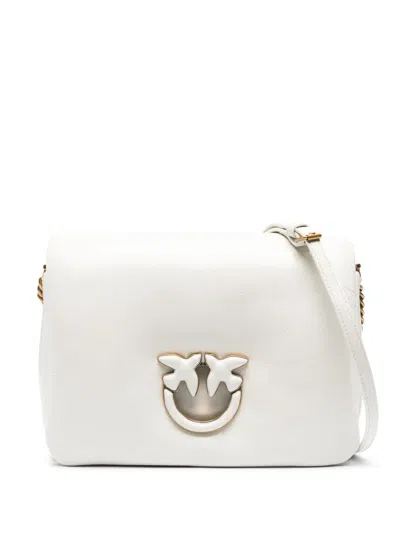 Pinko Love Leather Crossbody Bag In White