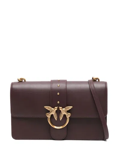 Pinko Love Leather Crossbody Bag In White