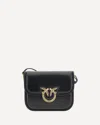 Pinko Love Box Black Crossbody Bag With Love Birds Plaque On The Front In Leather Woman