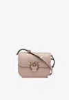 Pinko Love Leather Shoulder Bag In Pink