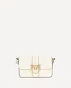 Pinko Love Leather Shoulder Bag In White