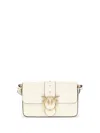 Pinko Love Leather Shoulder Bag In White