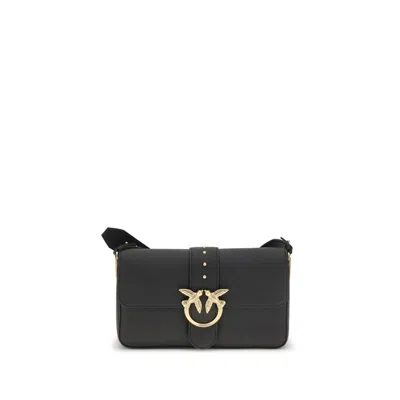 Pinko Love Leather Shoulder Women's Bag In Black