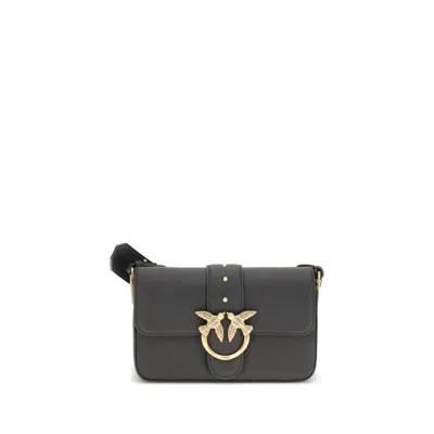 Pinko Love Leather Shoulder Women's Bag In Black
