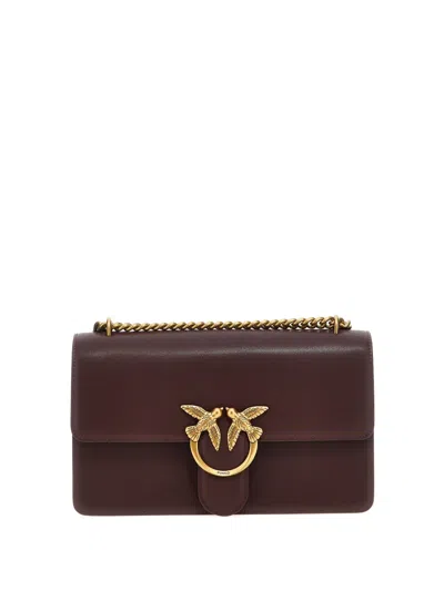 Pinko Love Metallic-detail Cross Body Bag In Purple