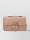 Pinko Quilted Beige Vitello Leather Shoulder Bag