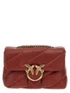 Pinko 'love Classic Puff' Brown Shoulder Bag With Diagonal Maxi Quilting In Leather Woman In Red