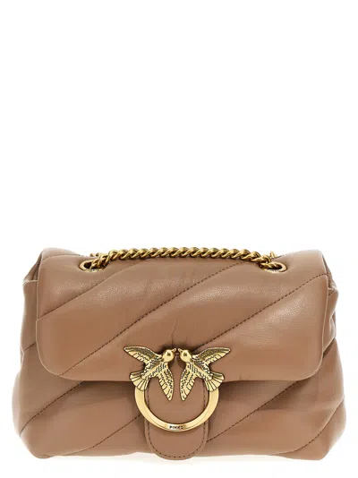 Pinko Love Mini Puff Crossbody Bag In Nude