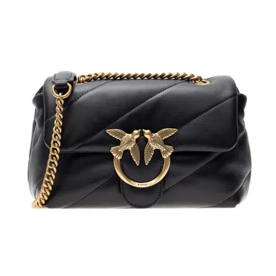 Pinko Love Mini Puff Nappa Leather Bag In Black