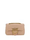 Pinko Quilted Beige Vitello Leather Shoulder Bag