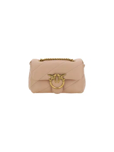 Pinko Love Mini Puff Shoulder Bag In Cipria Gold