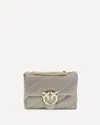 Pinko Love Quilted Logo-embellished Shoulder Bag In Gray