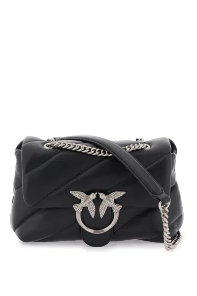 Pinko Love Mini Puff Shoulder Bag In Nero/old Silver