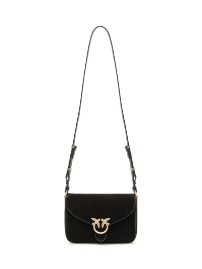 Pinko Love Mini Satchel Shoulder Bag In Nero Antique Gold