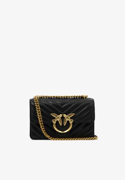 Pinko Love Mini Shoulder Bag In Black