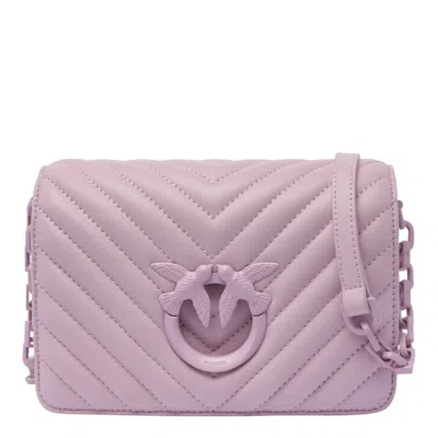 Pinko Love Mini Shoulder Bag In Purple