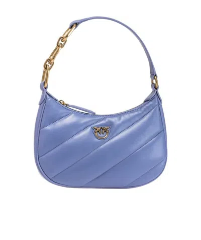 Pinko Love Moon Quilted Tote Bag In Blue