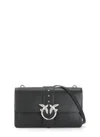 Pinko Rectangular Chain Strap Shoulder Bag With Metal Hardware And Front Embellishment In Black