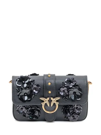 PINKO PINKO LOVE ONE BAG WITH FLORAL APPLICATIONS PINKO