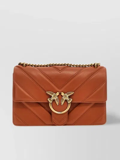 Pinko 'love One Birdie' Crossbody Bag In Brick Red