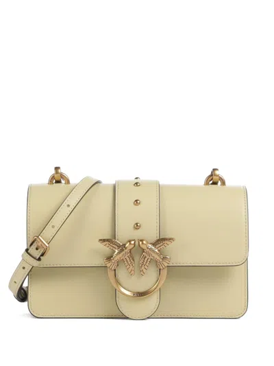 Pinko Love One Birds Hardware Shoulder Bag In Yellow
