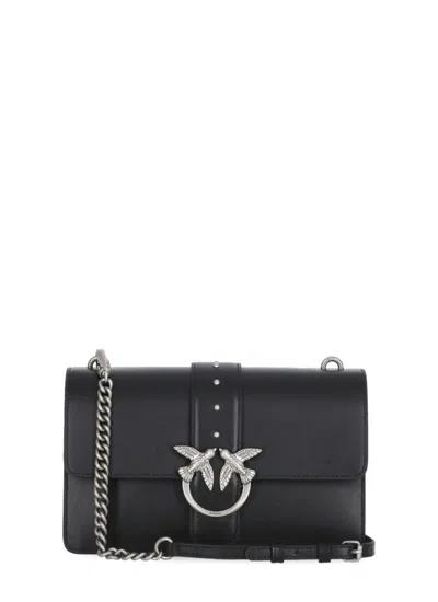 Pinko Love One Chevron Bag In Black