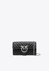 Pinko Love One Quilted Wallet-on-chain In Black