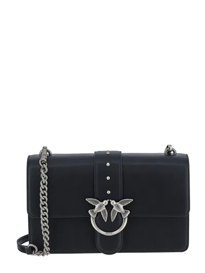 Pinko Love One Chevron Shoulder Bag In Black