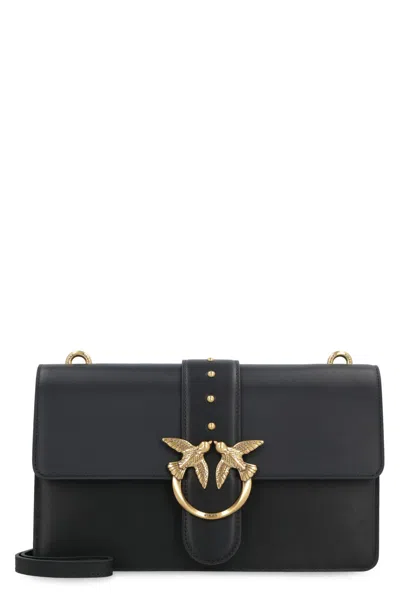 Pinko Love One Chevron Shoulder Bag In Black
