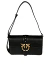 Pinko Love One Mini Slouchy Leather Shoulder Bag In Black