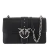 Pinko Structured Black Shoulder Bag With Circular Embellishments In Black