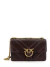 Pinko 'love One Classic' Bordeaux Shoulder Bag With Love Birds Detail In Quilted Leather Woman