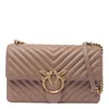 Pinko Love One Classic Chain-linked Crossbody Bag In Pink