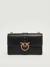 Pinko Medium Love Bag One Leather Crossbody Bag In Black