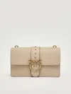 Pinko Love One Classic Clutch In Neutral